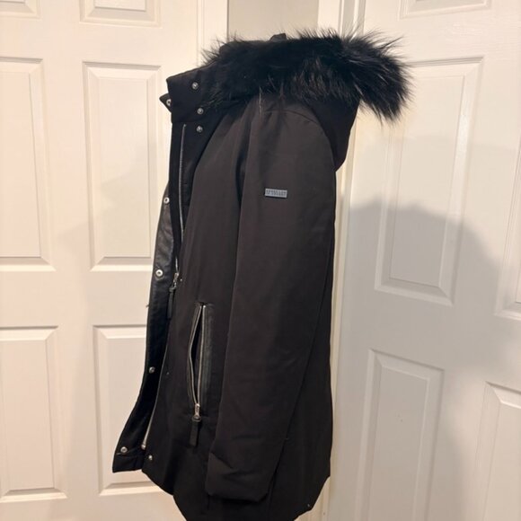 Derek Lam 10 Crosby Fox Fur Down Jacket in Black, Sz 10 - Picture 4 of 7